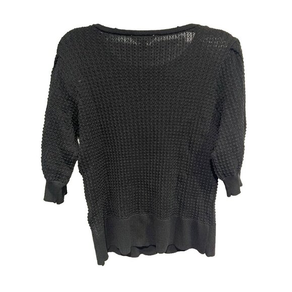 Terra & Sky Women's Textured Sweater 3/4 Sleeve Length Black Size 1X A000430 - Picture 5 of 7